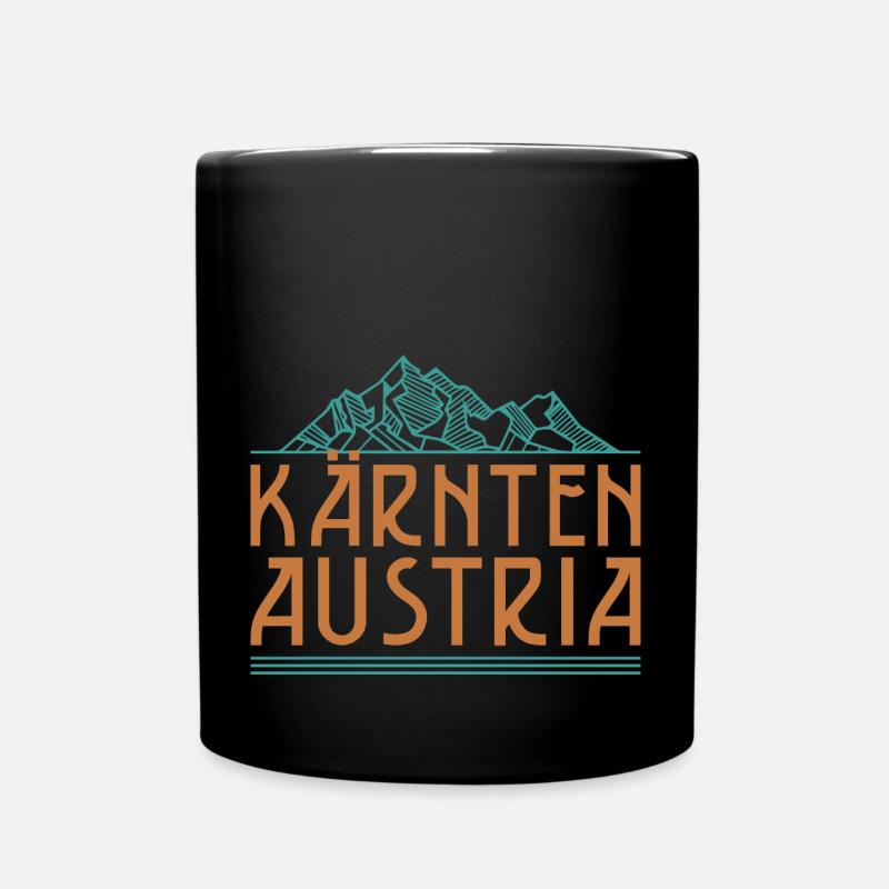 Kärnten Austria Flagge Wappen Berge - Tasse einfarbig - Schwarz