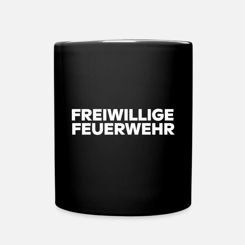 Freiwillige Feuerwehr Schriftzug - Tasse einfarbig - Schwarz