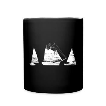Segelboot - Tasse einfarbig - Schwarz - Vorne