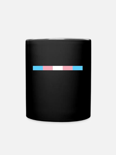 Discreet trans pride flag simplified. - Full Colour Mug - black