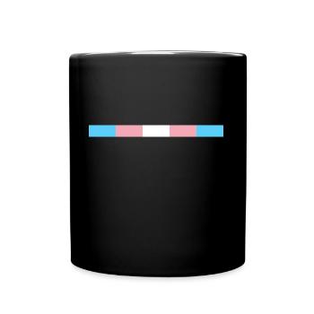 Dezente Trans-Pride-Flagge vereinfacht. - Tasse einfarbig - Schwarz - Vorne