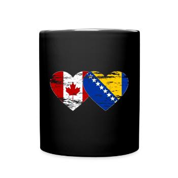 Canada Bosnie drapeau coeur utilisé - Mug uni - noir - Devant