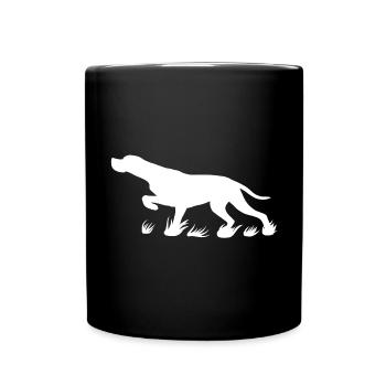 Pointer vorstehend (weiss) - Tasse einfarbig - Schwarz - Vorne