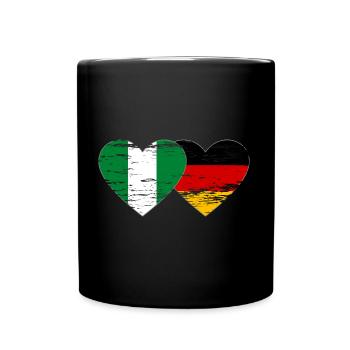 Nigeria Germany flag heart used - Full Colour Mug - black - Front