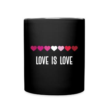 LGBT Pride Month - Love is Love (Lesbian) - Full Colour Mug - black - Front