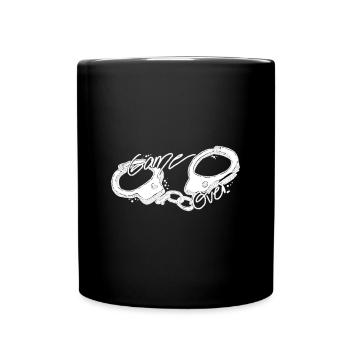 Handschellen - game over - weiß - Hand gezeichnet - Tasse einfarbig - Schwarz - Vorne