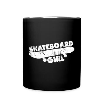 Fille de planche à roulettes - Mug uni - noir - Devant