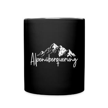 Alpenüberquerung - Tasse einfarbig - Schwarz - Vorne