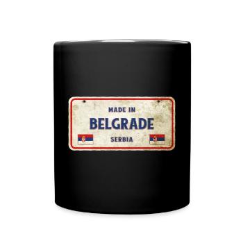 Belgrad Serbien Vintage Schild - Tasse einfarbig - Schwarz - Vorne