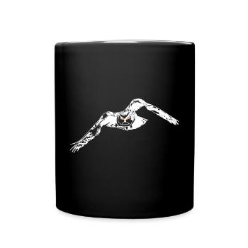 Uhu lineart - Tasse einfarbig - Schwarz - Vorne