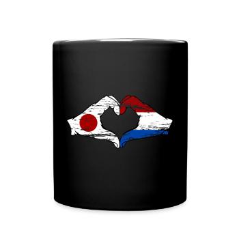 Japan Holland hands heart shape used - Full Colour Mug - black - Front