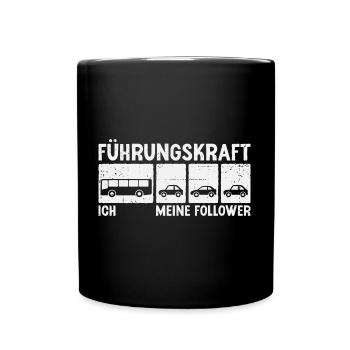 Busfahrer Linienbus Führungskraft Follower Bus - Tasse einfarbig - Schwarz - Vorne