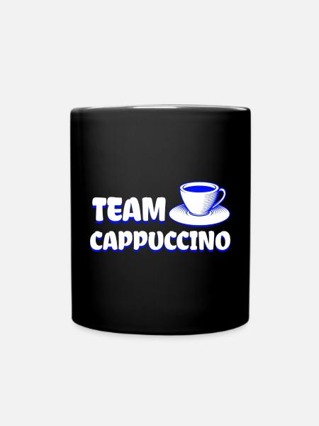 Team Cappuccino - Cool Coffee Design - Full Colour Mug - black