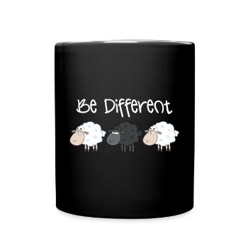 Schwarzes Schaf Be Different Geschenk Weihnachten - Tasse einfarbig - Schwarz - Vorne