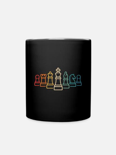 Pièces d’échecs rétro Joueur d’échecs - Mug uni - noir