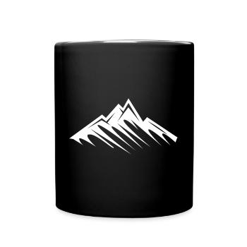 Berg Silhouette Outdoor Symbol Wandern klettern - Tasse einfarbig - Schwarz - Vorne
