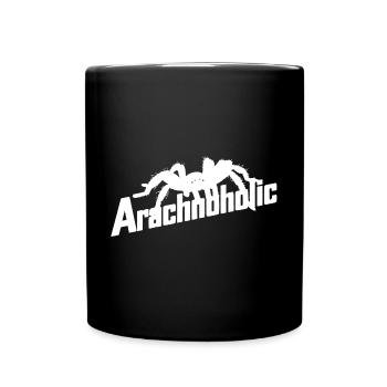 Arachnoholic big hairy tarantula silhouette - Full Colour Mug - black - Front