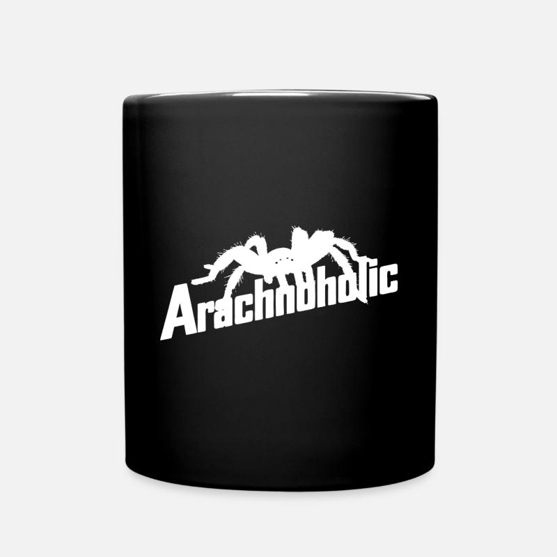 Arachnoholic große haarige Vogelspinne Silhouette - Tasse einfarbig - Schwarz