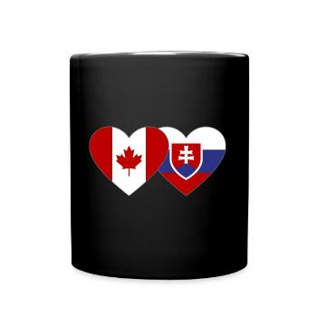 Kanada Slowakei Flagge Herz - Tasse einfarbig - Schwarz - Vorne