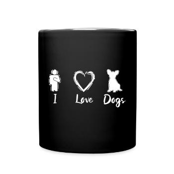I Love Dogs - Tasse einfarbig - Schwarz - Vorne