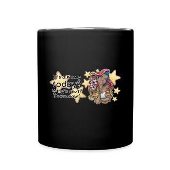 Adolescente inspirante aux cheveux colorés - Mug uni - noir - Devant