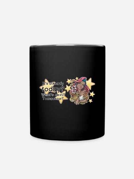 Inspirational Teen Girl with Colourful Hair - Full Colour Mug - black