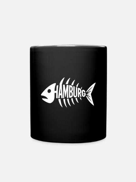 Hamburger Grätenkult - Tasse einfarbig - Schwarz