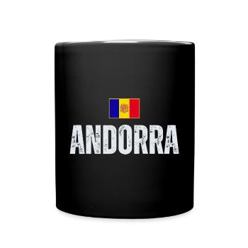 Flagge von Andorra, andorranischer Stolz - Tasse einfarbig - Schwarz - Vorne