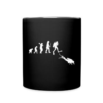Illustration der Evolution des menschlichen Fortschritts - Tasse einfarbig - Schwarz - Vorne