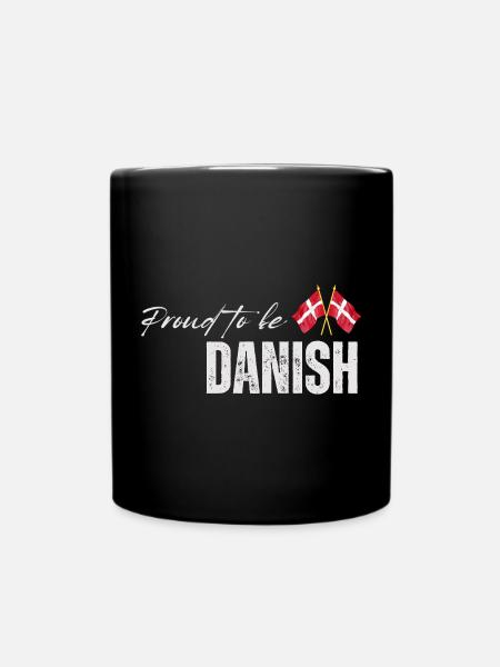 Proud Dane, I love Denmark - Full Colour Mug - black