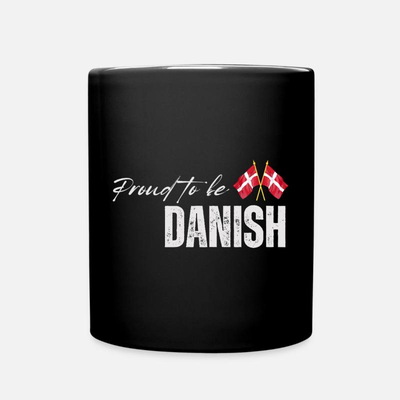 Proud Dane, I love Denmark - Full Colour Mug - black