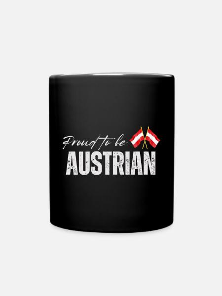 Stolzer Österreicher, ich liebe Österreich - Tasse einfarbig - Schwarz