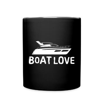 Illustration Boat Love - Sports nautiques Logo de yacht - Mug uni - noir - Devant