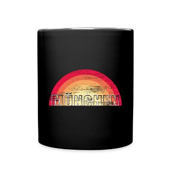 München - Vintage Logo - Sunset MUNCHEN - Tasse einfarbig - Schwarz - Vorne