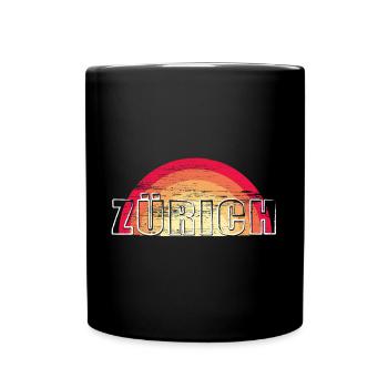 Zürich - Vintage Logo Sunset ZURICH - Full Colour Mug - black - Front