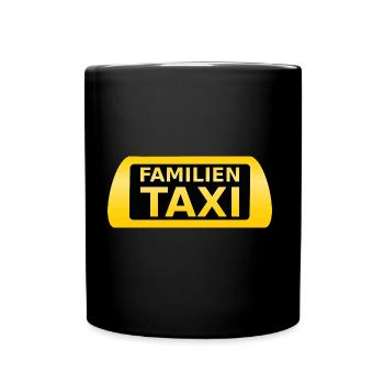 Familien Taxi - Tasse einfarbig - Schwarz - Vorne