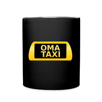 Oma Taxi - Tasse einfarbig - Schwarz - Vorne