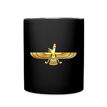 Faravahar Zarathustra Symbol Zeichen Flügel Falke - Tasse einfarbig - Schwarz - Vorne