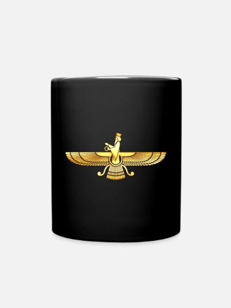 Faravahar Zarathustra symbole signe aile faucon - Mug uni - noir