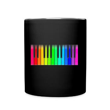 Klaviatur Regenbogen - Tasse einfarbig - Schwarz - Vorne