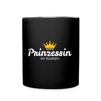 Prinzessin im Kostüm - Tasse einfarbig - Schwarz - Vorne