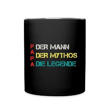 Papa Vater Vatertag Dad - Tasse einfarbig - Schwarz - Vorne