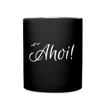 Ahoi with seagulls - Full Colour Mug - black - Front