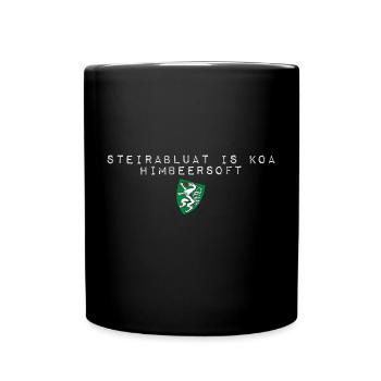 Steirablut ist kein Himbeersaft Steiermark Wappen - Tasse einfarbig - Schwarz - Vorne