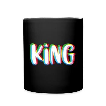 King - Queen Partnershirt - Tasse einfarbig - Schwarz - Vorne