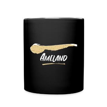 Ameland | Vintage Landkarte Retro - Tasse einfarbig - Schwarz - Vorne