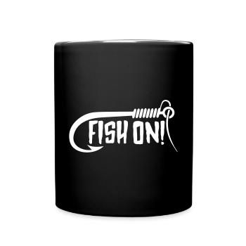 Angler fishing fisherman saying fishing - Full Colour Mug - black - Front