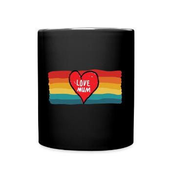 Liebe Mama Vintage Sonne - Tasse einfarbig - Schwarz - Vorne