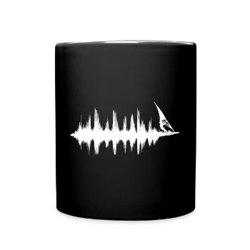 Surfer Soundwave Wellenreiten - Tasse einfarbig - Schwarz - Vorne