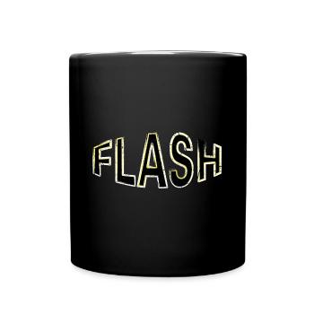 Étiquette FLASH avec flashs - Mug uni - noir - Devant